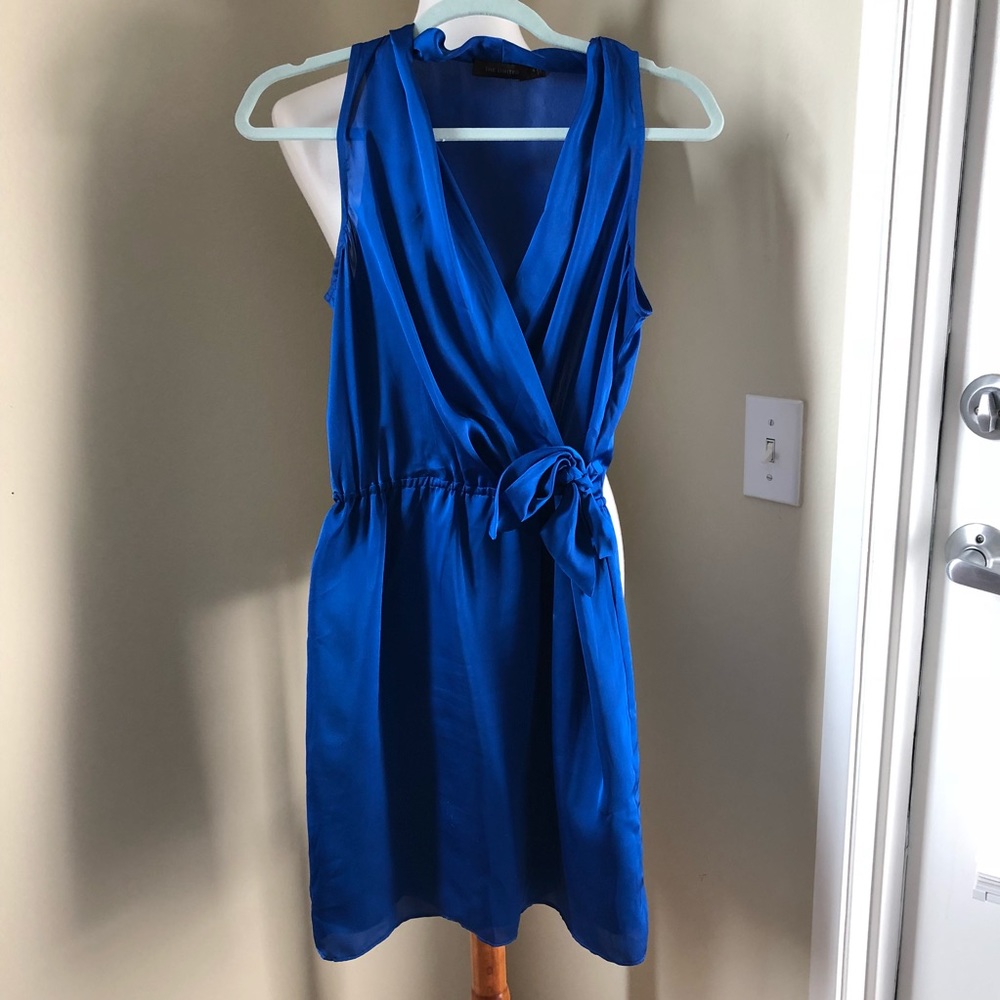 Gorgeous silky blue wrap dress